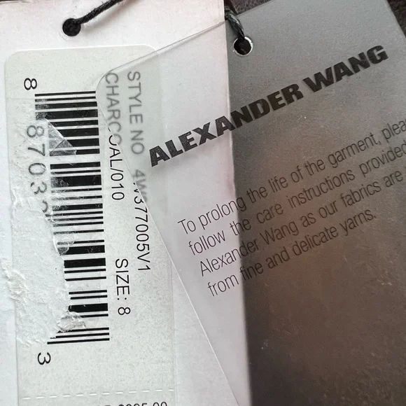 Alexander Wang Bodysuit Lace Up Bodysuit Charcoal Size 8 - Picture 4 of 15